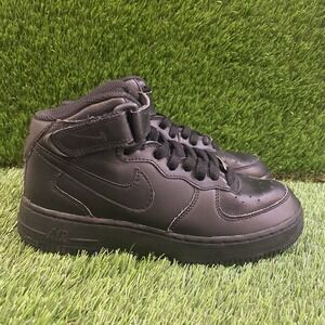 NIKE Air‎ Force 1 Mid(GS) Triple Black 314195 004 - Sz 4 , No Insoles